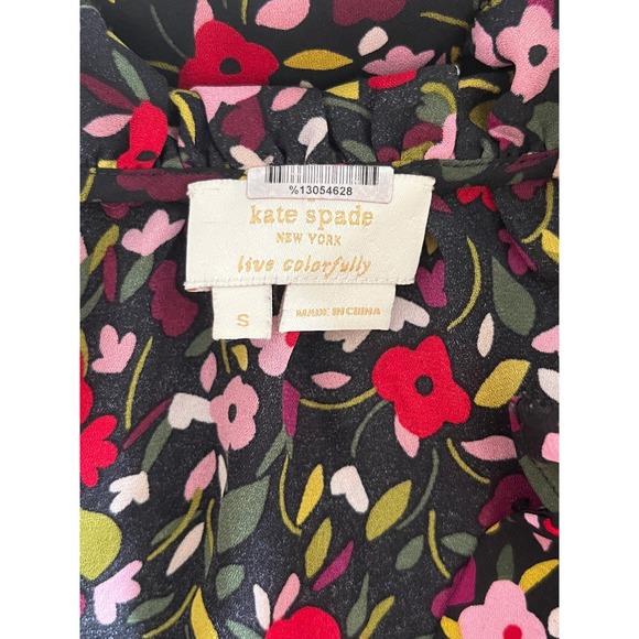 Kate Spade Boho‎ Floral Ruffle Neck Sleeveless Blouse Top Women's Size Small - Picture 6 of 7